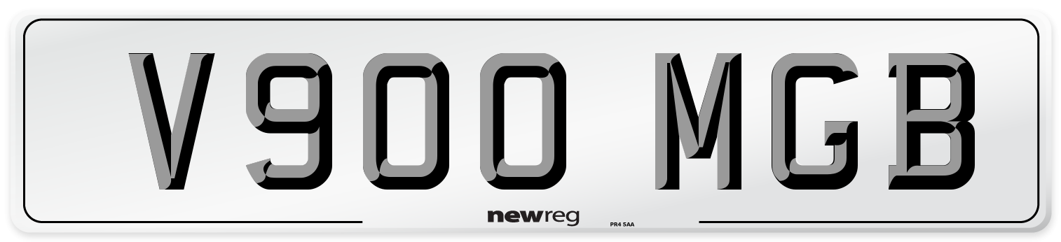 V900 MGB Number Plate from New Reg